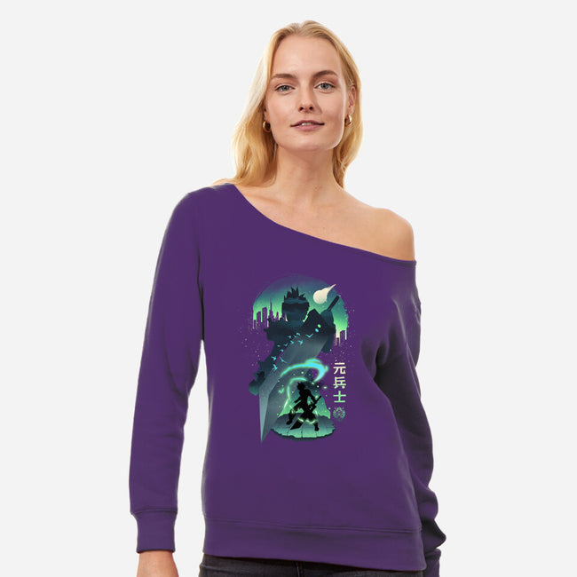 Ex-Soldier Landscape-Womens-Off Shoulder-Sweatshirt-dandingeroz