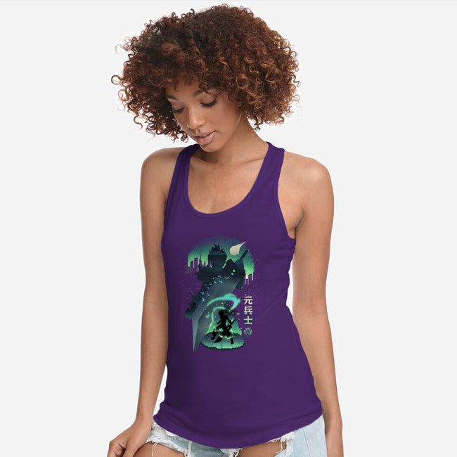 Ex-Soldier Landscape-Womens-Racerback-Tank-dandingeroz