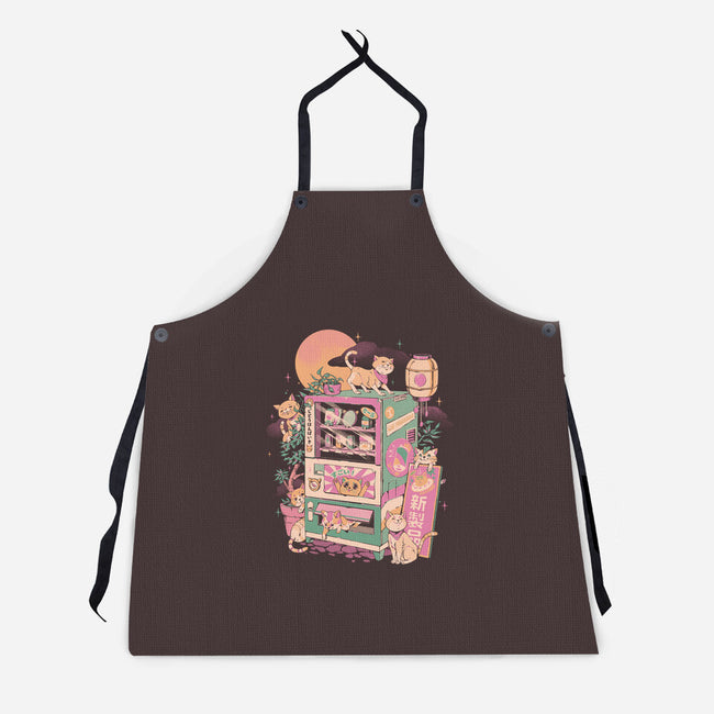 Cat Vending Machine-Unisex-Kitchen-Apron-ilustrata