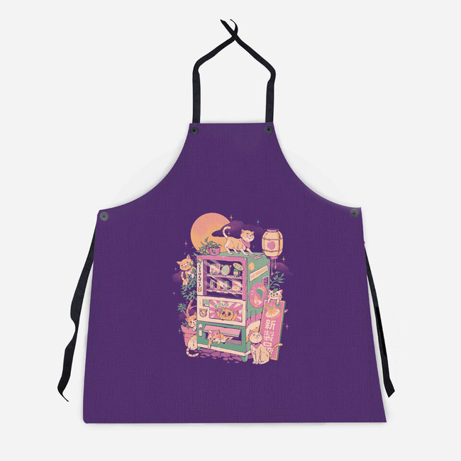 Cat Vending Machine-Unisex-Kitchen-Apron-ilustrata