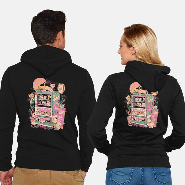 Cat Vending Machine-Unisex-Zip-Up-Sweatshirt-ilustrata