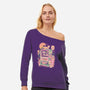 Cat Vending Machine-Womens-Off Shoulder-Sweatshirt-ilustrata