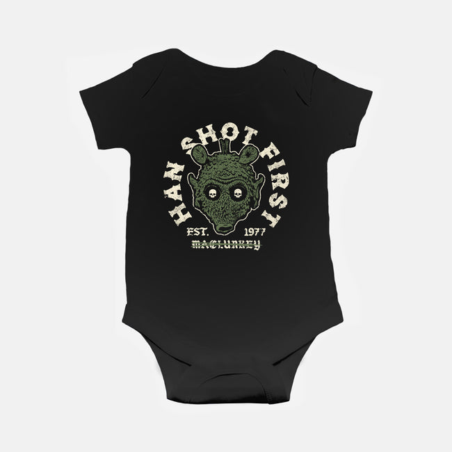 Han Shot First-Baby-Basic-Onesie-Wheels