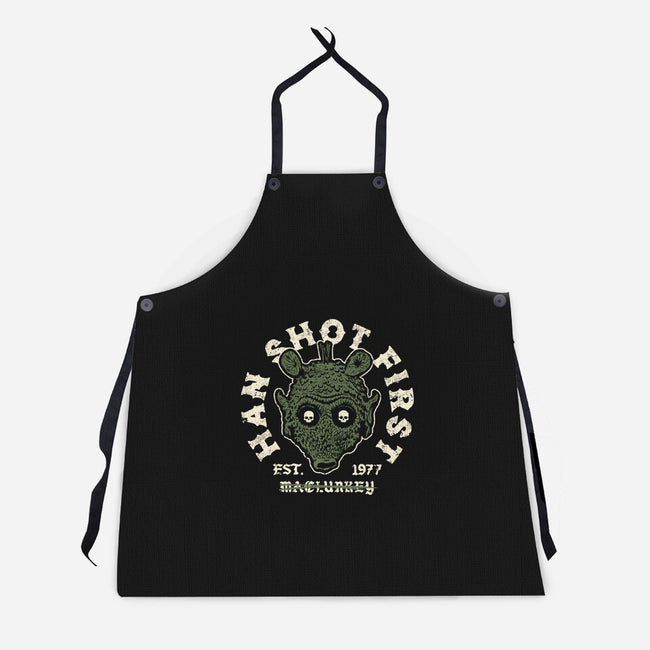 Han Shot First-Unisex-Kitchen-Apron-Wheels