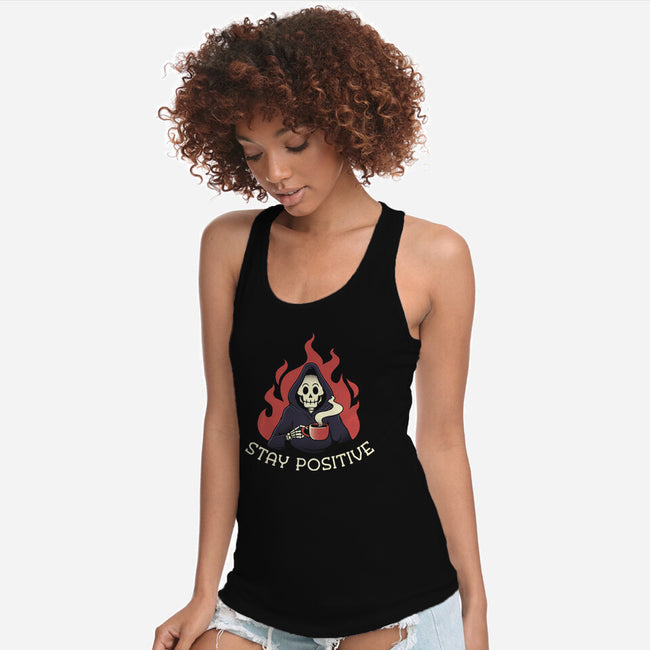 Death Drinking Coffee-Womens-Racerback-Tank-tobefonseca