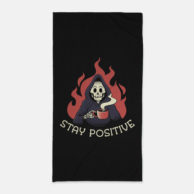 Death Drinking Coffee-None-Beach-Towel-tobefonseca