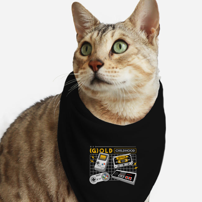 Gold Childhood-Cat-Bandana-Pet Collar-spoilerinc