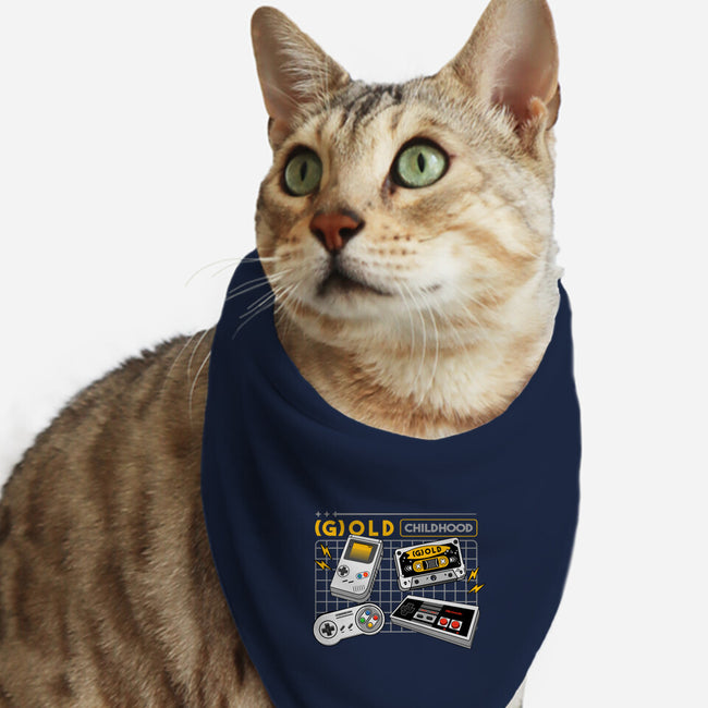 Gold Childhood-Cat-Bandana-Pet Collar-spoilerinc