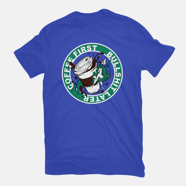 Coffee First BS Later-Womens-Fitted-Tee-Coppernix