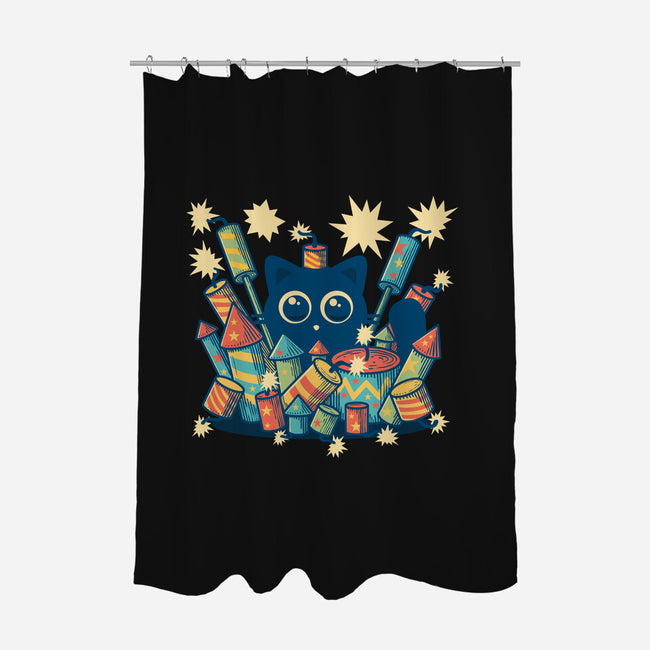 Explosive Kitty-None-Polyester-Shower Curtain-erion_designs