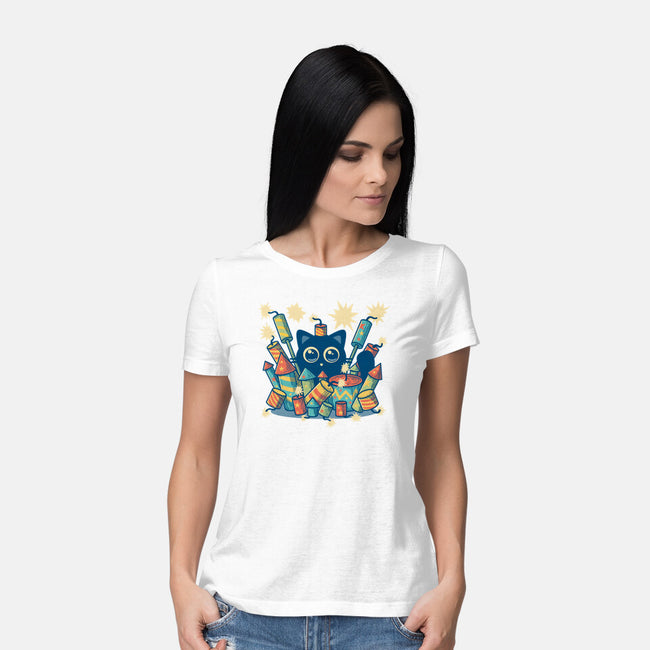 Explosive Kitty-Womens-Basic-Tee-erion_designs