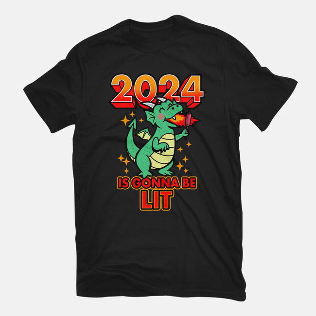 2024 Is Gonna Be Lit-Womens-Fitted-Tee-Boggs Nicolas