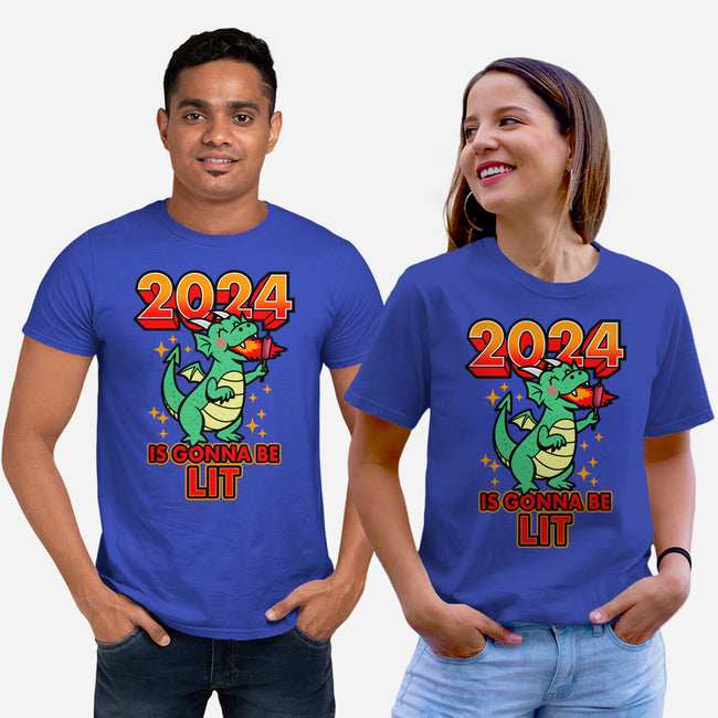 2024 Is Gonna Be Lit-Unisex-Basic-Tee-Boggs Nicolas