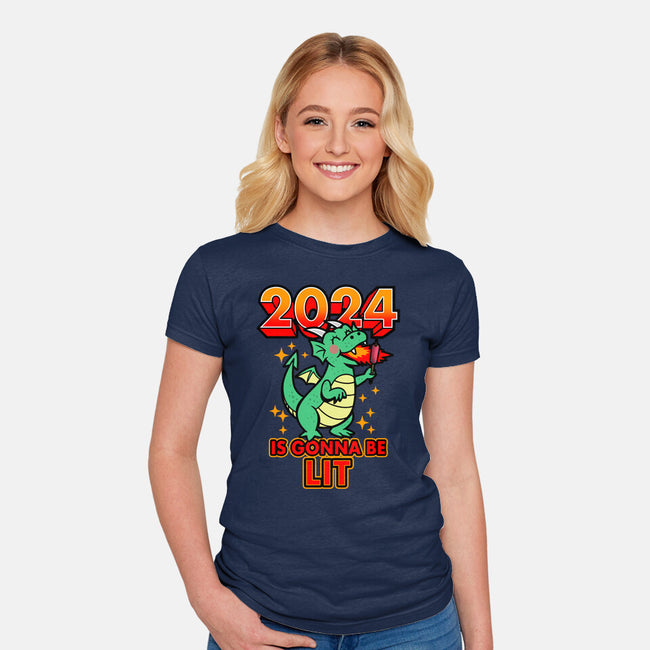 2024 Is Gonna Be Lit-Womens-Fitted-Tee-Boggs Nicolas