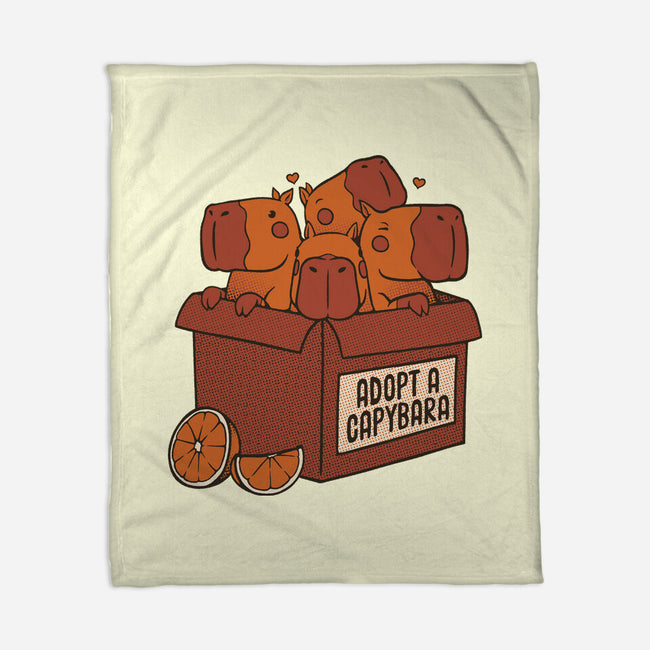 Adopt A Capybara-None-Fleece-Blanket-tobefonseca