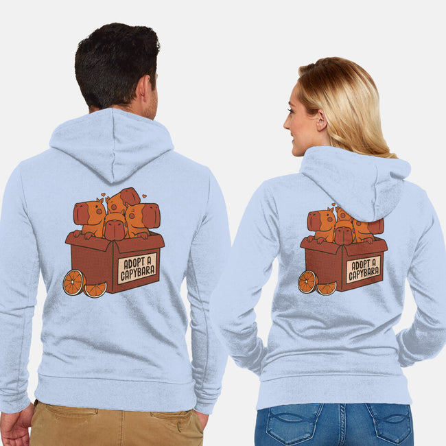 Adopt A Capybara-Unisex-Zip-Up-Sweatshirt-tobefonseca