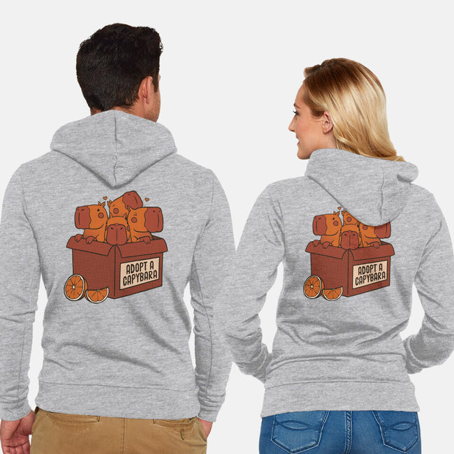 Adopt A Capybara-Unisex-Zip-Up-Sweatshirt-tobefonseca