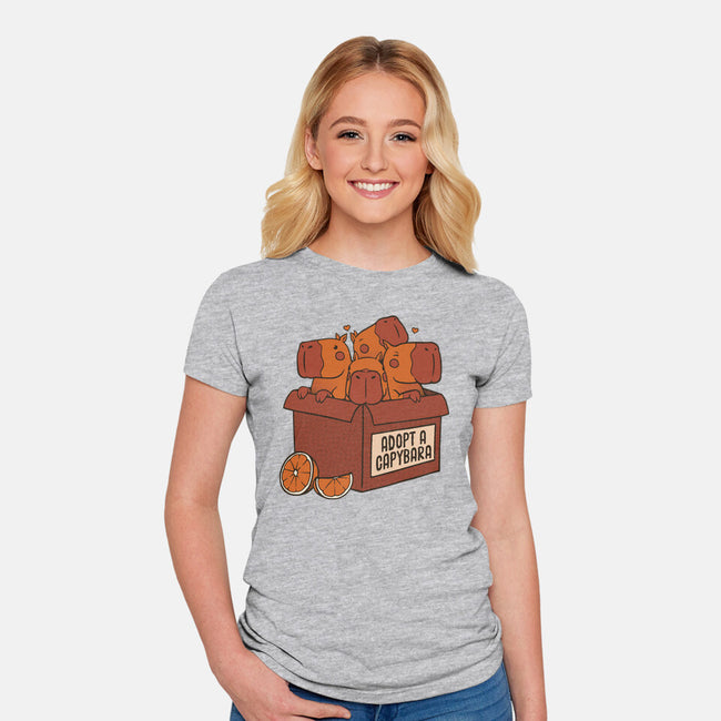 Adopt A Capybara-Womens-Fitted-Tee-tobefonseca