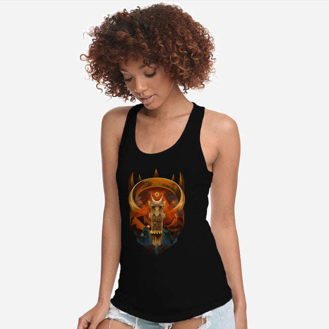 Art Deco Dark Tower-Womens-Racerback-Tank-daobiwan