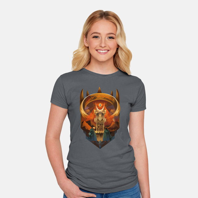 Art Deco Dark Tower-Womens-Fitted-Tee-daobiwan