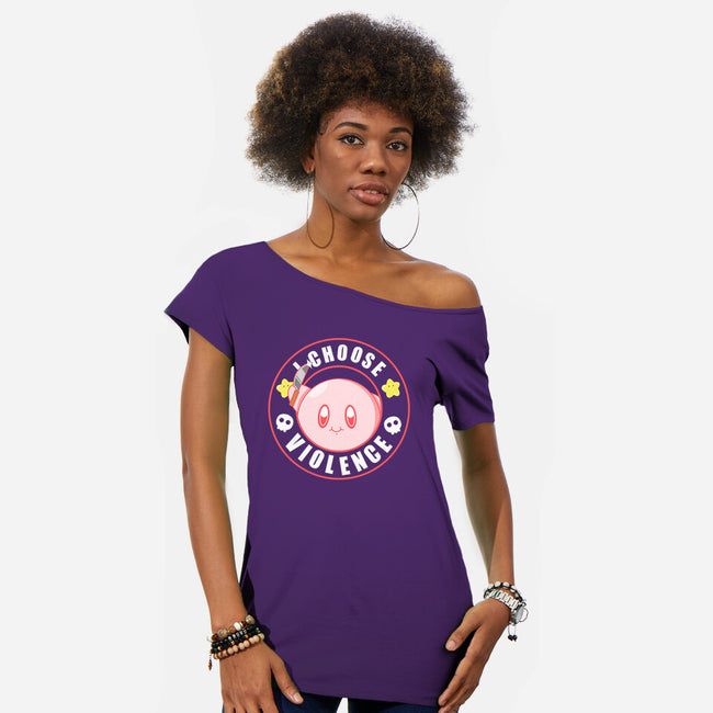 Kirby's Violence-Womens-Off Shoulder-Tee-Tri haryadi