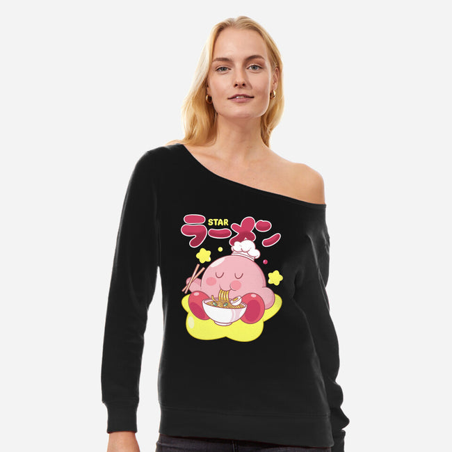 Kirby Star Ramen-Womens-Off Shoulder-Sweatshirt-Tri haryadi