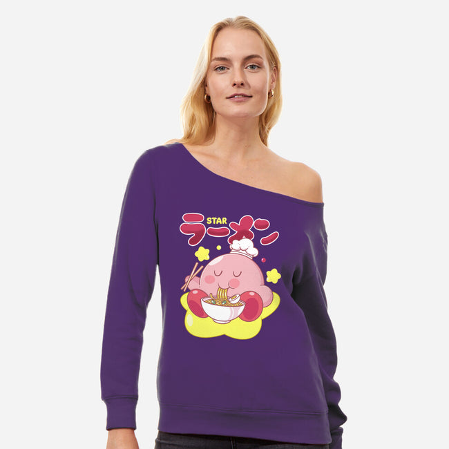 Kirby Star Ramen-Womens-Off Shoulder-Sweatshirt-Tri haryadi