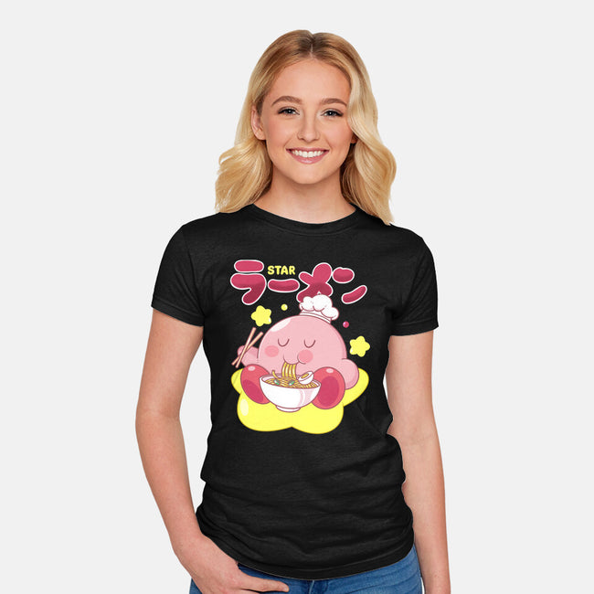 Kirby Star Ramen-Womens-Fitted-Tee-Tri haryadi