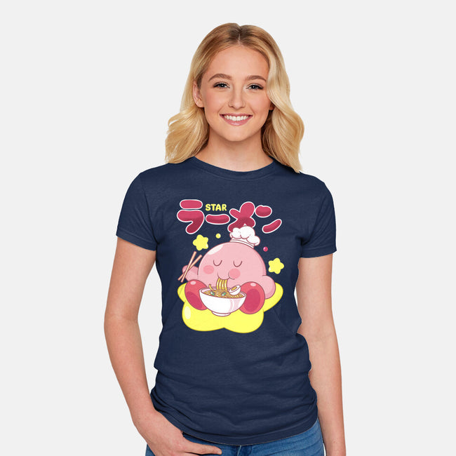 Kirby Star Ramen-Womens-Fitted-Tee-Tri haryadi