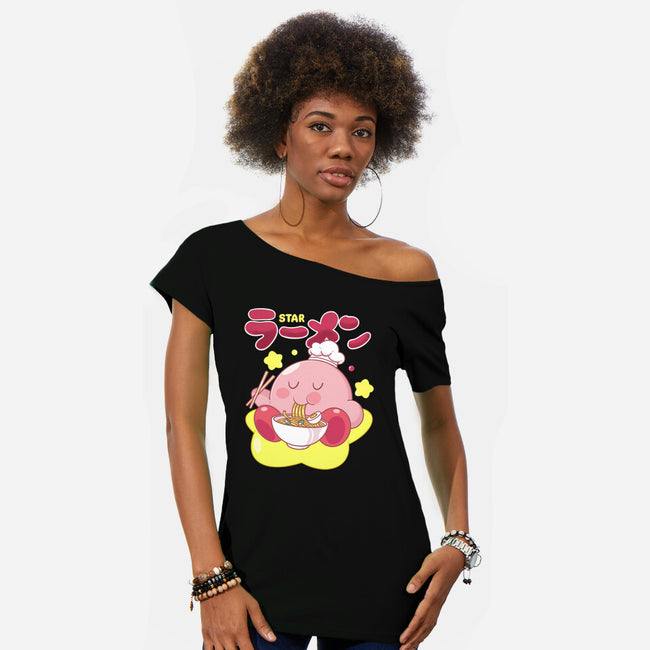 Kirby Star Ramen-Womens-Off Shoulder-Tee-Tri haryadi