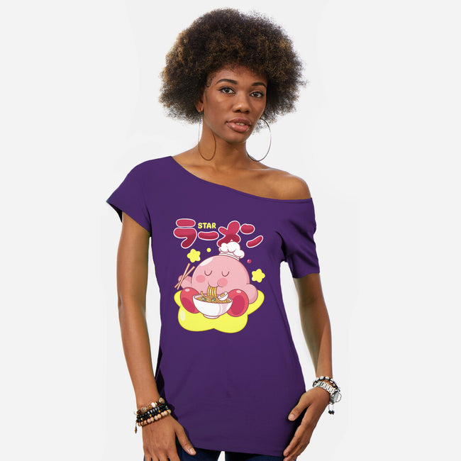 Kirby Star Ramen-Womens-Off Shoulder-Tee-Tri haryadi