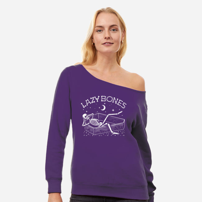 Some Lazy Bones-Womens-Off Shoulder-Sweatshirt-erion_designs