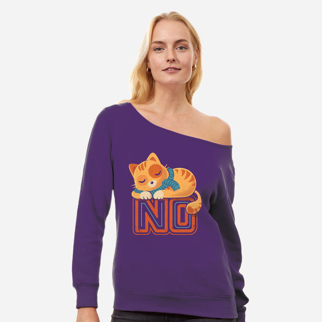 No Means No-Womens-Off Shoulder-Sweatshirt-erion_designs