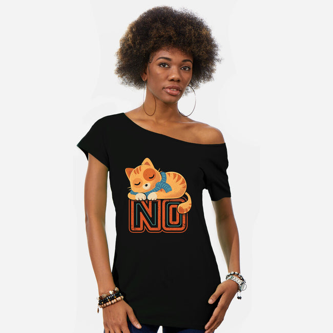 No Means No-Womens-Off Shoulder-Tee-erion_designs