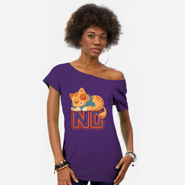 No Means No-Womens-Off Shoulder-Tee-erion_designs