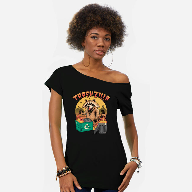 Trashzilla-Womens-Off Shoulder-Tee-vp021