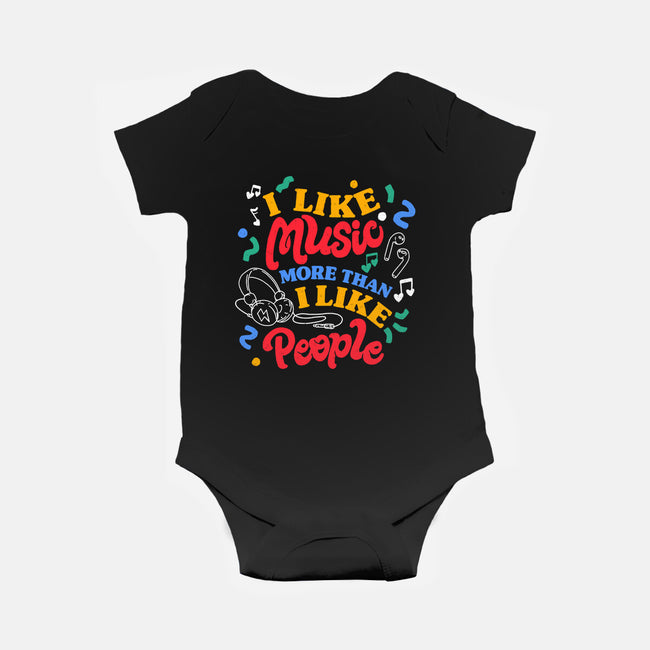 I Like Music More-Baby-Basic-Onesie-tobefonseca