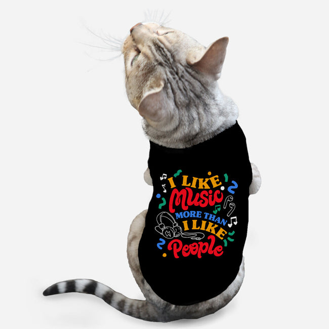 I Like Music More-Cat-Basic-Pet Tank-tobefonseca