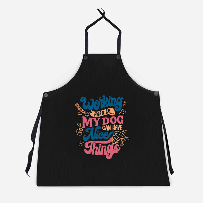 Working Hard For My Dog-Unisex-Kitchen-Apron-tobefonseca