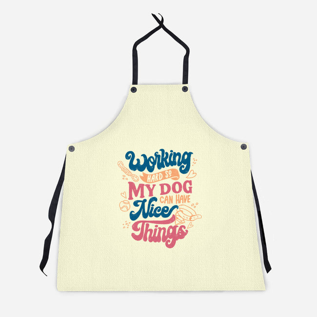 Working Hard For My Dog-Unisex-Kitchen-Apron-tobefonseca