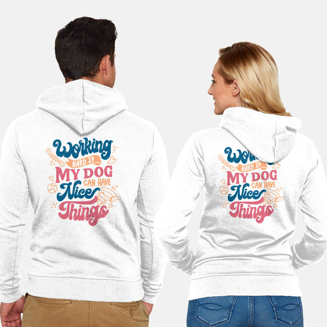 Working Hard For My Dog-Unisex-Zip-Up-Sweatshirt-tobefonseca