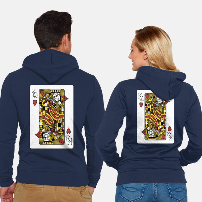 The Kiss Playing Cards-Unisex-Zip-Up-Sweatshirt-tobefonseca