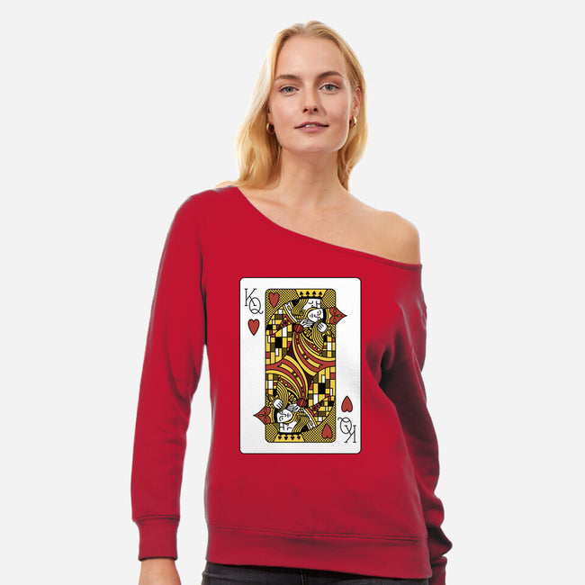 The Kiss Playing Cards-Womens-Off Shoulder-Sweatshirt-tobefonseca