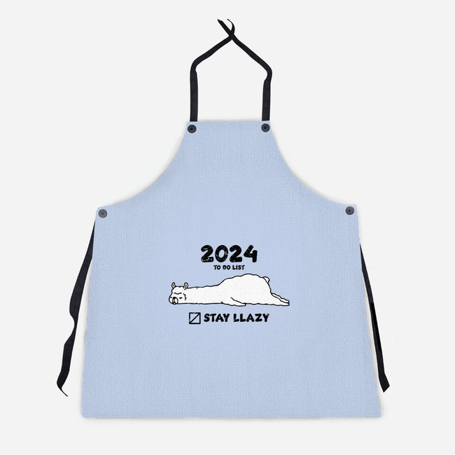 Stay Llazy-Unisex-Kitchen-Apron-turborat14