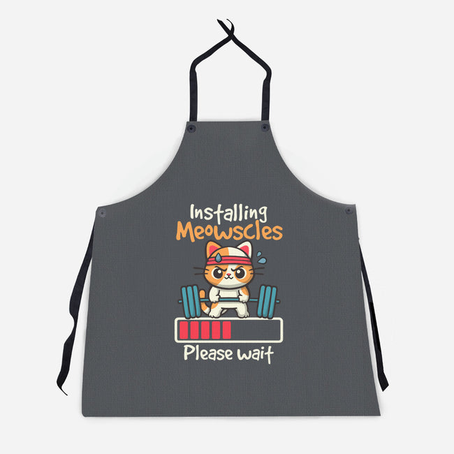 Installing Meowscles-Unisex-Kitchen-Apron-NemiMakeit