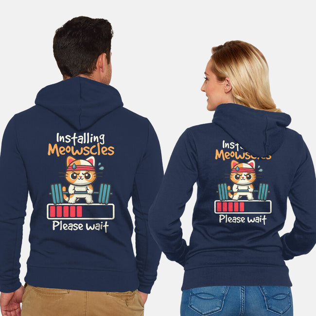 Installing Meowscles-Unisex-Zip-Up-Sweatshirt-NemiMakeit