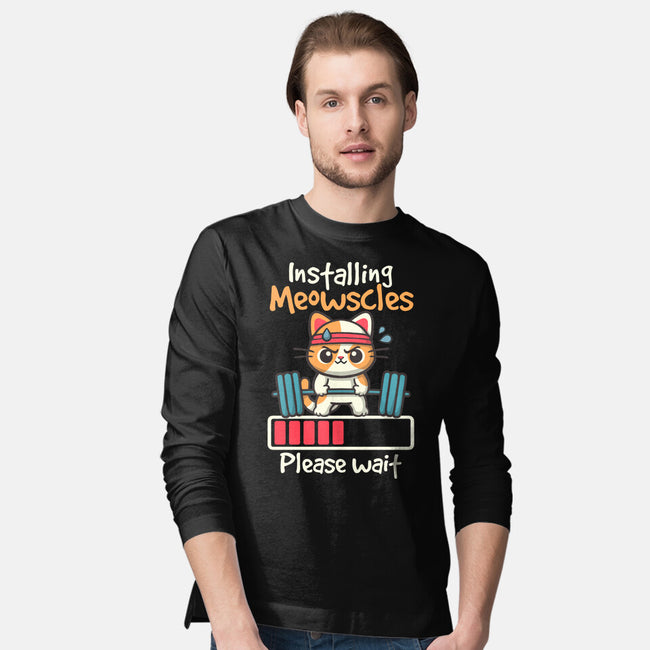 Installing Meowscles-Mens-Long Sleeved-Tee-NemiMakeit