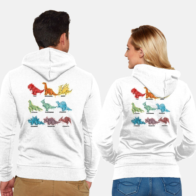 Origami Saurs-Unisex-Zip-Up-Sweatshirt-Vallina84