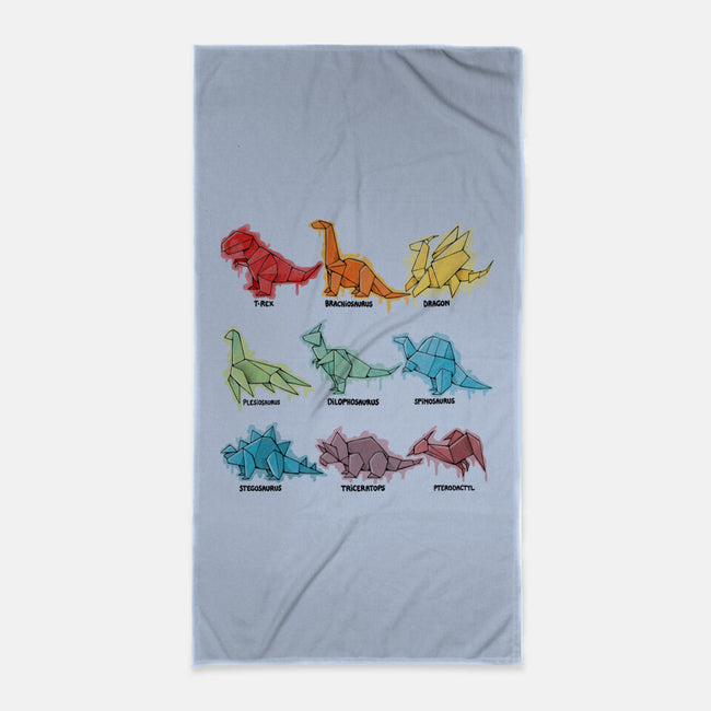 Origami Saurs-None-Beach-Towel-Vallina84