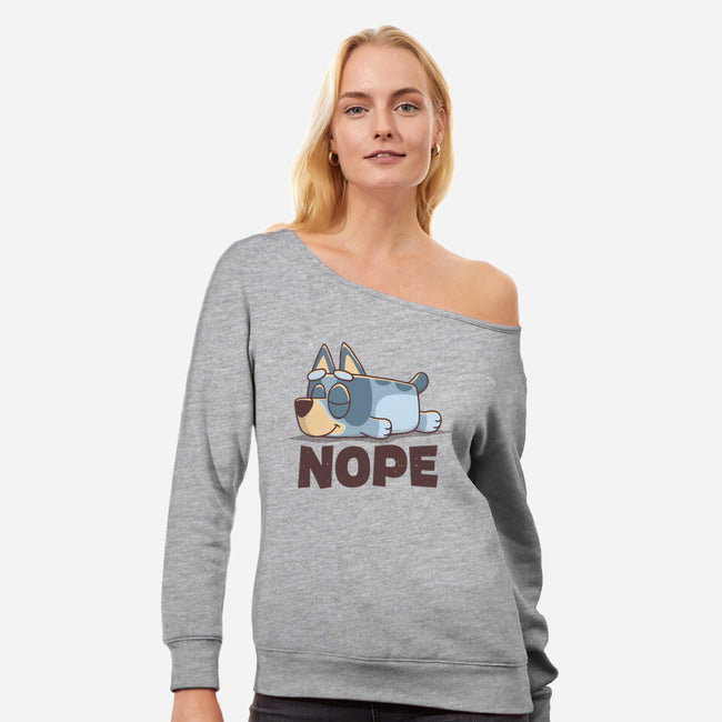 Lazy Heeler-Womens-Off Shoulder-Sweatshirt-retrodivision